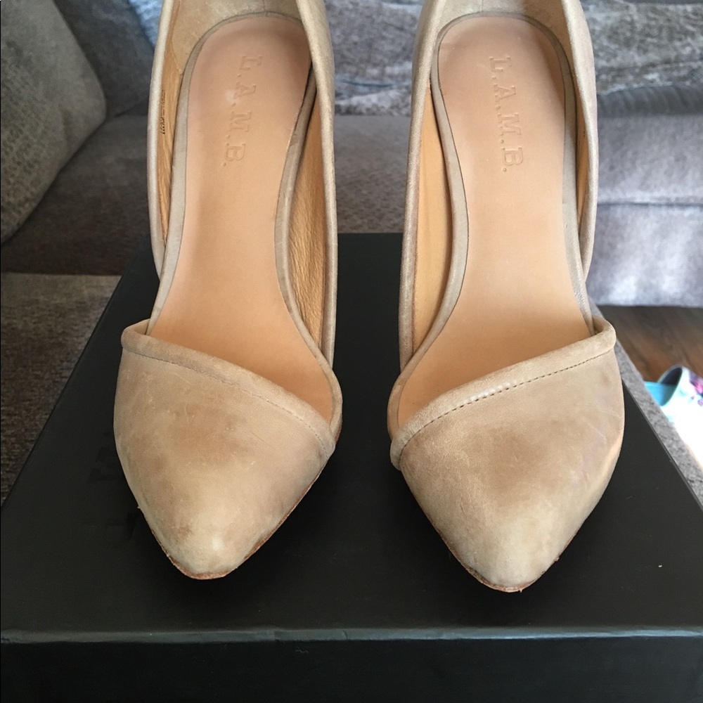 NO LONGER AVAIL./L.A.M.B. Meridith NUDE Heels Sz 6